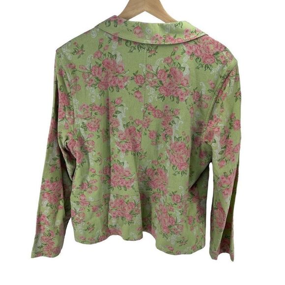 NWT Christopher & Banks linen Pink Floral Patterned blazer Jacket large NEW - Picture 4 of 12